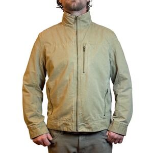 LL Bean Mens Khaki Full Zip Jacket M REG Cotton Blend Casual Outdoor Workwear